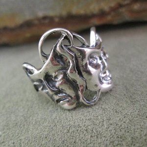 Sterling Silver Sock and Buskin Ring Greek Theater
